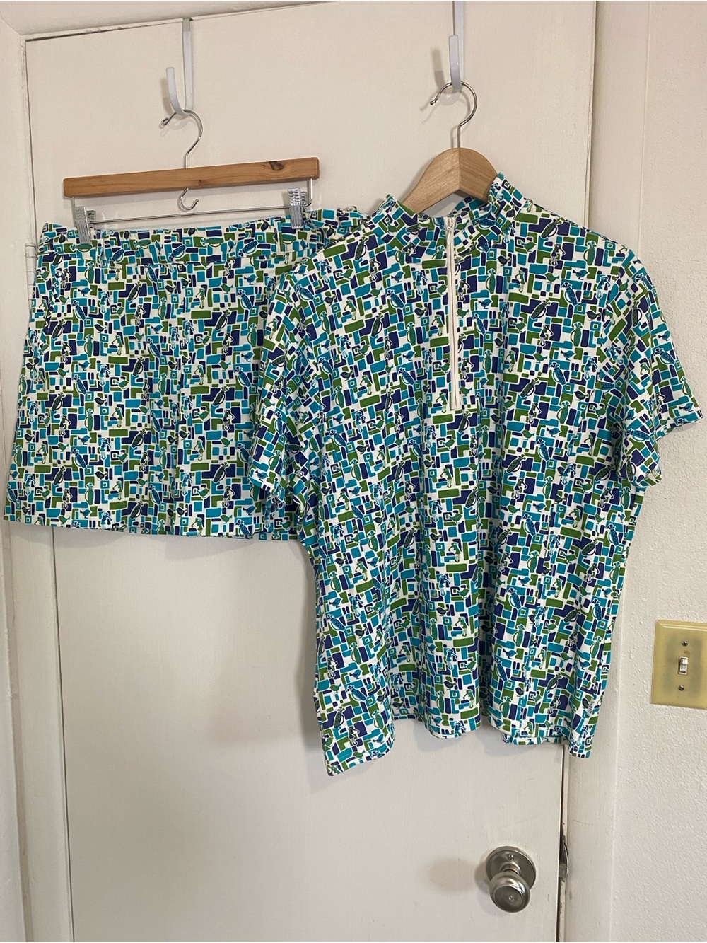 Lizgolf Womens Top Skort Golf Set Geometric Size 1X